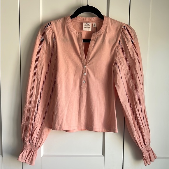 cinq a sept Tops - Cinq a Sept Gianna Coral Pink Blouse with Button Detail | Small
